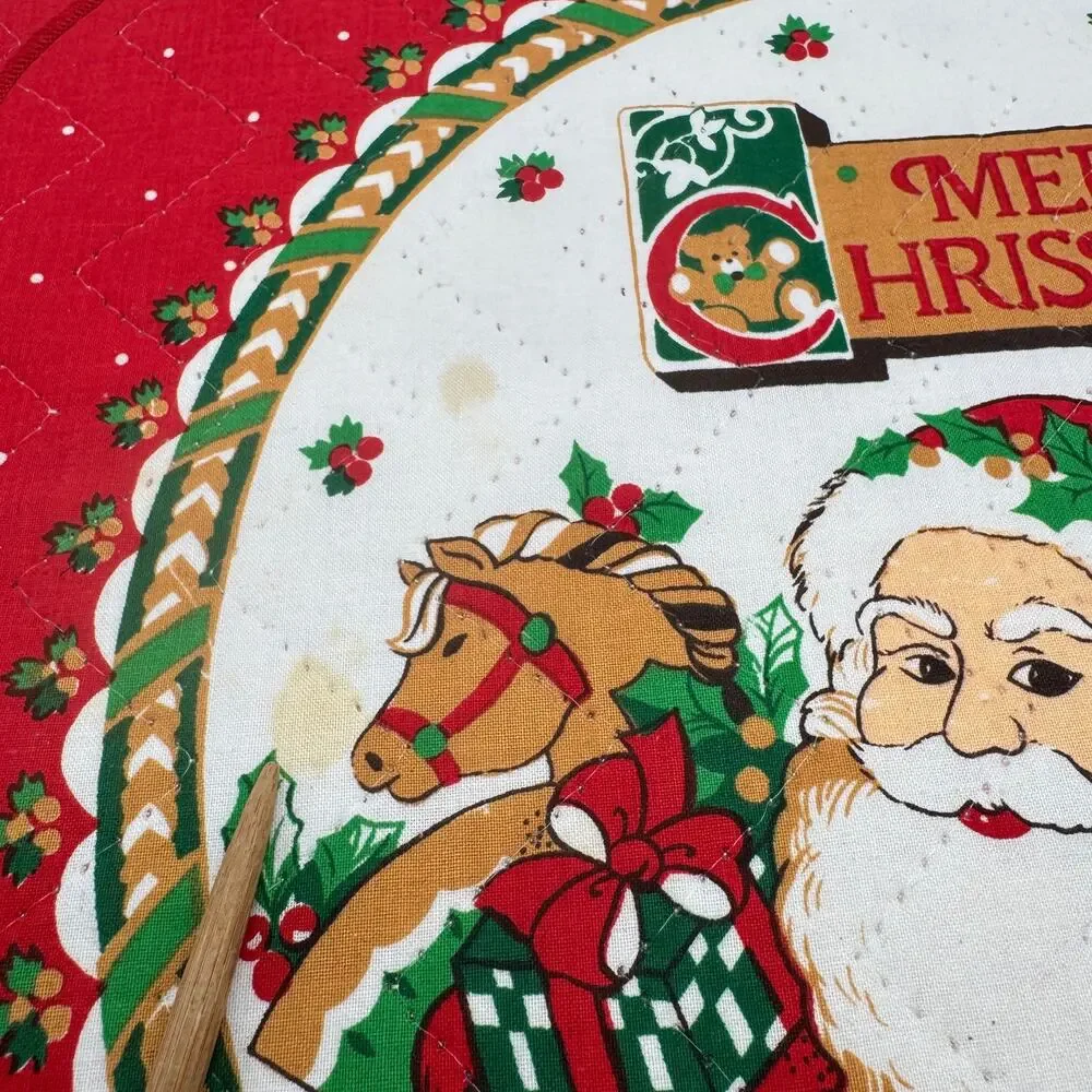 Vintage Franco Christmas Placemats Santa Sleigh Quilted Set of 4